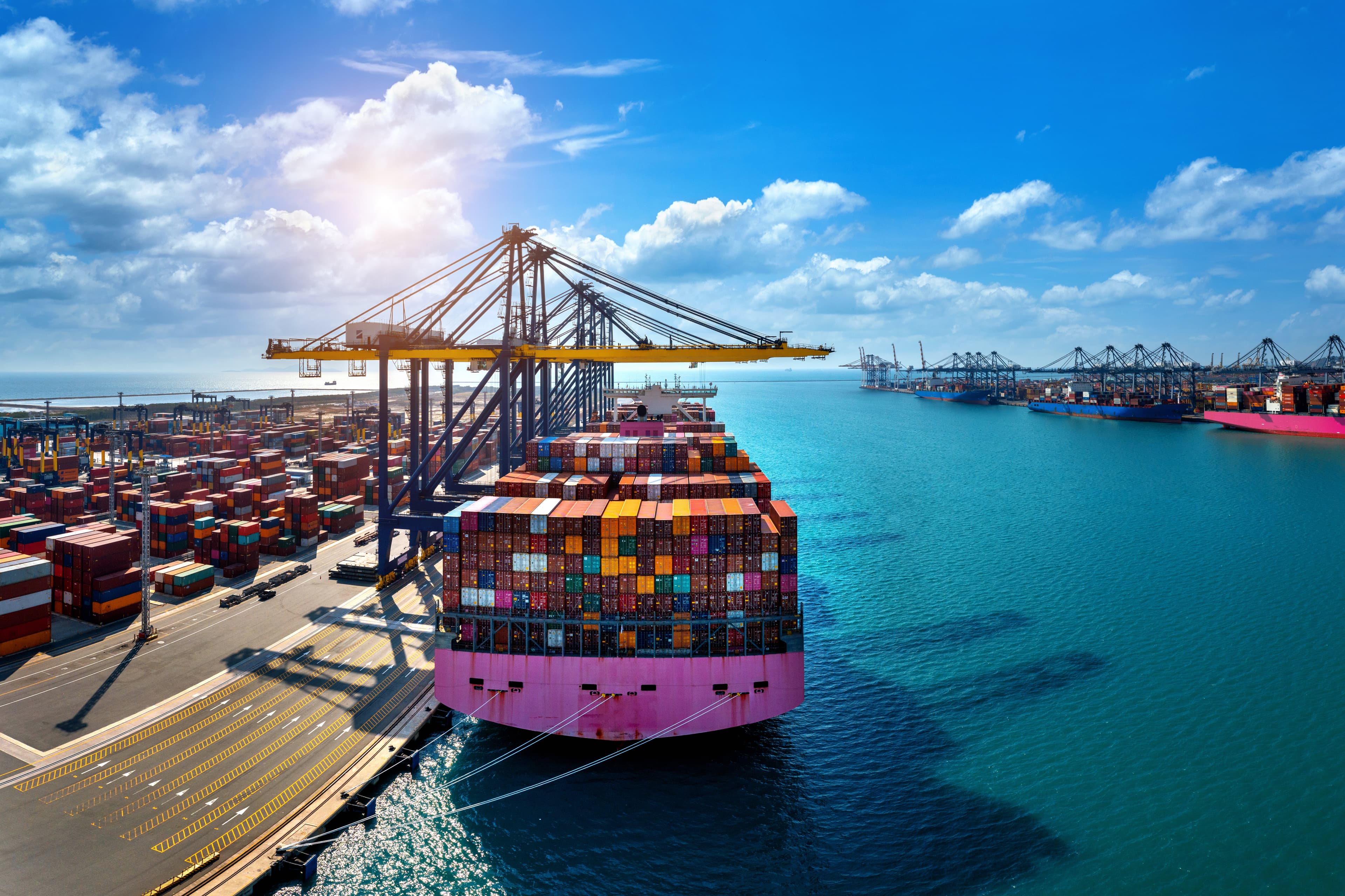 Port / Container Ship Aerial View